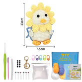 Red Embroidery Handmade Crochet Material Package English Video Wool Knitting Doll