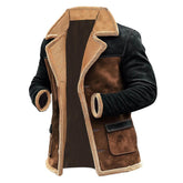 Зимистон мардони ангури Suede куртаи Casual ранги Tonal