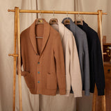 Green Collar Long-sleeved Knitted Cardigan Casual Retro Warm Jacket