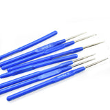 Knitting Tool Set Blue Plastic Handle Crochet