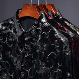 Мужская рубашка с длинным рукавом из жаккардового плеша