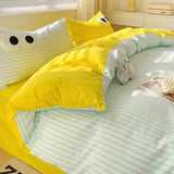 Big Eyes Four-piece Bedding Set Sanding Duvet Cover Bedding Suit