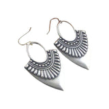 Vintage Exquisite Geometric Carved Pendant Earrings