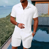 Summer jacquard black and white plain suit