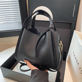 Korean Style Ins New Hong Kong Style Personalized Simple One-shoulder Underarm Bucket Bag Vegetable Basket Retro Crossbody Bag