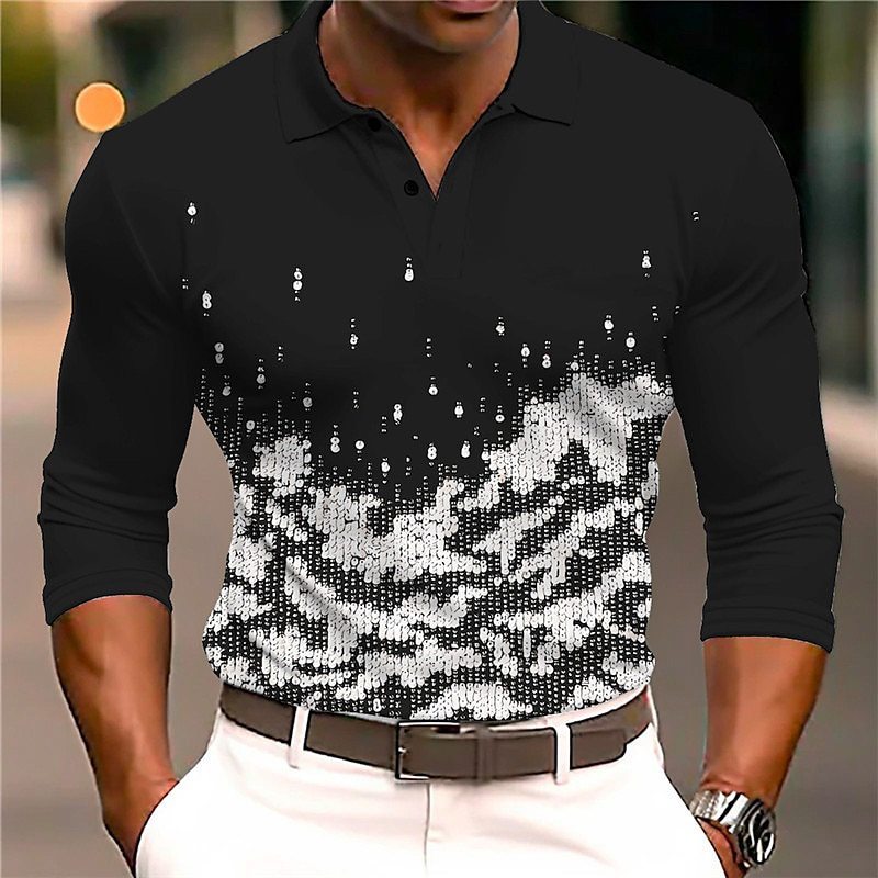 European And American Men's Casual Printed 3D Polo Shirt Outdoor Leisure Daily European And American Men's Casual Printed 3D Polo Shirt Outdoor Leisure Daily