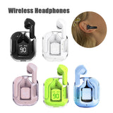 New Mini Transparent Wireless Bluetooth Headset Digital Display ENC Noise Cancelling True Wireless Sports Music