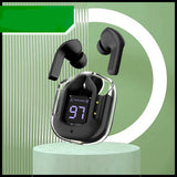 New Mini Transparent Wireless Bluetooth Headset Digital Display ENC Noise Cancelling True Wireless Sports Music