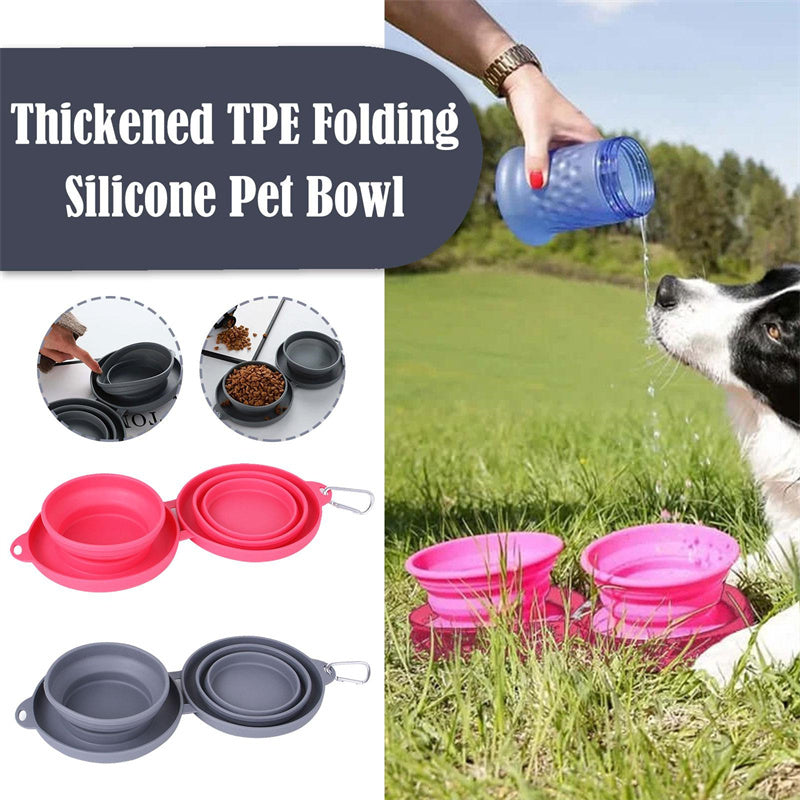 Rubber Foldable Double Bowl Pet Feeding Bowl Pets Supplies Dog Cat Bowls Rubber Foldable Double Bowl Pet Feeding Bowl Pets Supplies Dog Cat Bowls