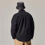 Autumn overalls coat men's long sleeve shirt made of American retro thick cotton