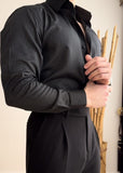 Men's Striped Long Sleeve Shirt Black