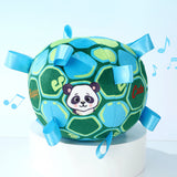 Interactive Ball Dog Toy For Aggressive Chewers Training Decompress Bite Resistant Plush Handle Dog Toys With Bells Pet Supplies