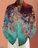 Мужская повседневная рубашка с длинным рукавом и лацканами с 3D-принтом