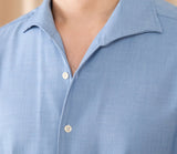 British Mens Drape Stand Collar Casual Long Sleeve Shirt