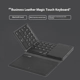 New B055 Business Leather Large Touch Version Bluetooth Folding Keyboard