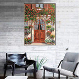 Full Flower Door Diamond Embroidery, Square Diamonds, Rhinestones Inlaid Craftsmanship, Needlework