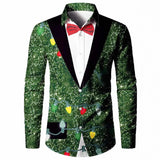 Модная мужская рубашка из двух частей с цифровой печатью