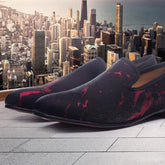 Breathable Casual Popular Black Mixed Color Calfskin Breathable Handmade Men's Leather Shoes Low-top Shoes