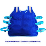 Летний охлаждающий жилет для предотвращения теплового удара на открытом воздухе. Охлаждение с помощью пакета со льдом.