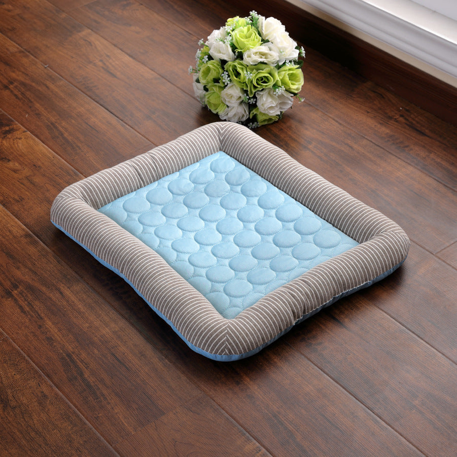Pet Cooling Pad Bed For Dogs Cats Puppy Kitten Cool Mat Pet Blanket Ice Silk Material Soft For Summer Sleeping  Blue Breathable Pet Cooling Pad Bed For Dogs Cats Puppy Kitten Cool Mat Pet Blanket Ice Silk Material Soft For Summer Sleeping  Blue Breathable