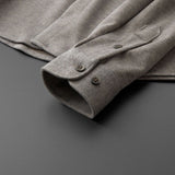 Khaki Thick Warm Wool Long Sleeve Shirt For Men