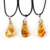 Natural Citrine Cluster Pendant Irregular Raw Stone Necklace