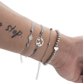 Map Opal Bead Necklace Anchor Chain Women