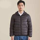 Men's Lightweight Short Down Jacket with Hood