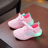 Boys and girls knitted surface candy glitter shoes