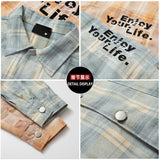 Куртаи хасаки остин дароз бо алифбои ретро гулдӯзӣ бо услуби амрикоӣ