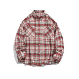 Рубашка в клетку с длинным рукавом и лацканами в стиле ретро