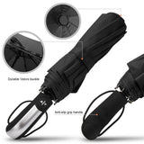 Wind Resistant Folding Automatic Umbrella Rain Women Auto Luxury Big Windproof Umbrellas Rain For Men Black Coating 10K Parasol