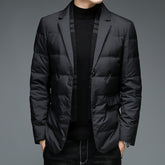 Winter men's suit detachable scarf collar casual down jacket