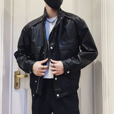 Spring and Autumn Pilot Leather Jacket Men