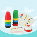 Children's puzzle board game fast stacking cup game