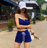 Blue fitness sports and leisure two-piece set