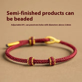 Semi-finished Products Beads Threading Gold Accessories DIY Hand-woven Red Rope