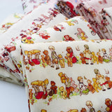 Pure Cotton Cartoon Bear Girl Pastoral Floral Printed And Dyed Fabric