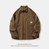 Рубашка с длинными рукавами из американского ретро-хлопка