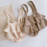 Baby Romper 0-2 Years Old Baby Clothes Baby Girl Foreign Style Pleated Lotus Leaf Sling Climber