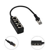 1 To 3 Socket LAN Ethernet Network RJ45 Plug Splitter Extender Adapter Connector