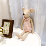 Small Fresh Cotton Linen Small Mouse Appease Dolls Plush Toys For Children