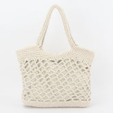New Crochet Beach Handbag for Girls Summer Straw Rope Hollow Out Hand Woven Totes Bag Women Hollow Knitting Handbag
