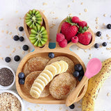 Baby Toddler Bamboo Bowl Spoon Feeding Cutlery Set Ca