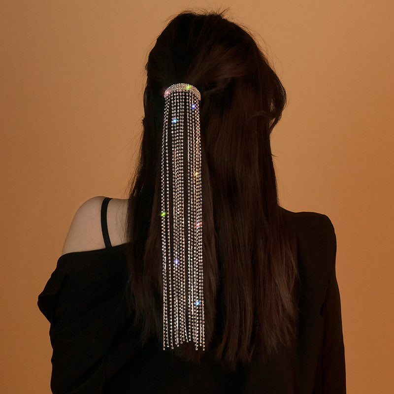 Shine Full Rhinestone Hairpins for Women Bijoux Long Tassel Crystal Hair Accessories Wedding Banquet Jewelry Shine Full Rhinestone Hairpins for Women Bijoux Long Tassel Crystal Hair Accessories Wedding Banquet Jewelry