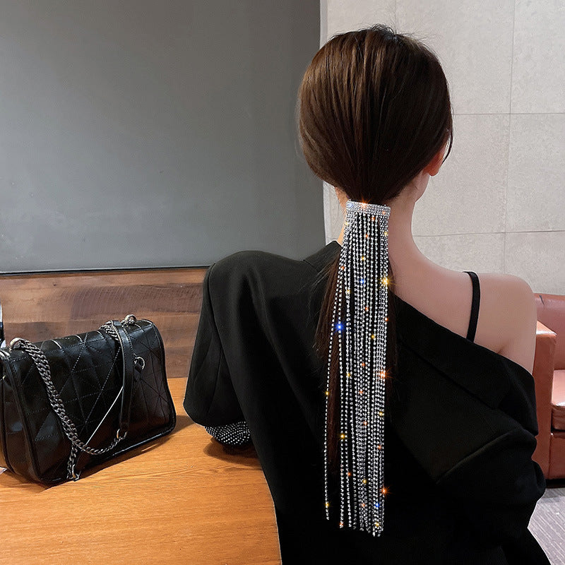 Shine Full Rhinestone Hairpins for Women Bijoux Long Tassel Crystal Hair Accessories Wedding Banquet Jewelry Shine Full Rhinestone Hairpins for Women Bijoux Long Tassel Crystal Hair Accessories Wedding Banquet Jewelry
