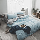 Washed Cotton Two-Piece College Student Four-Piece Set Of Nordic Pure Pigment Color Bedding, Simple Bed Linen, Quilt Cover, Quilt Cover
