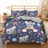 3D Digital Printing Cartoon Bedding Three-Piece Bedding Quilt Cover Pillowcase