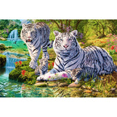New Needlework Diamond Painting Mosaic Tiger Family & Beautiful Forest Diamond Embroidery With Home Decoration KBL