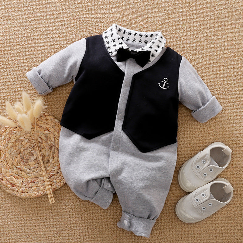 Gentleman's Baby Clothes, Long-sleeved Baby Clothes, Gentleman's Romper Gentleman's Baby Clothes, Long-sleeved Baby Clothes, Gentleman's Romper